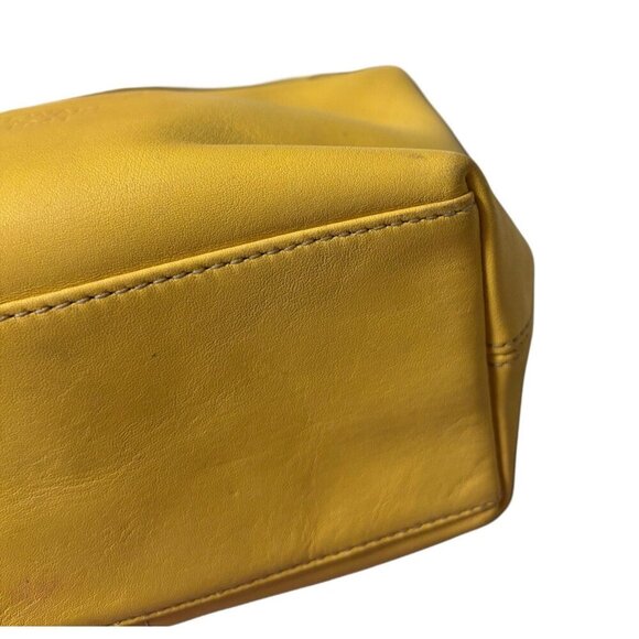 Vtg Coach Leatherware Mini Bag Mute Yellow Leather Baguette Y2K - Picture 6 of 8